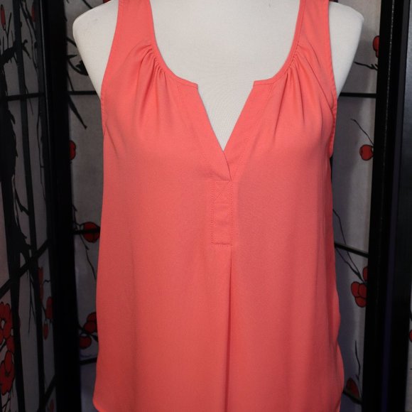 Orange Tank Style Blouse, 3 Pink Hearts by Trixxi, Size Large, Great for Summer - Picture 1 of 3